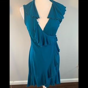 DVF Diane Von Furstenberg size 10 teal wrap dress